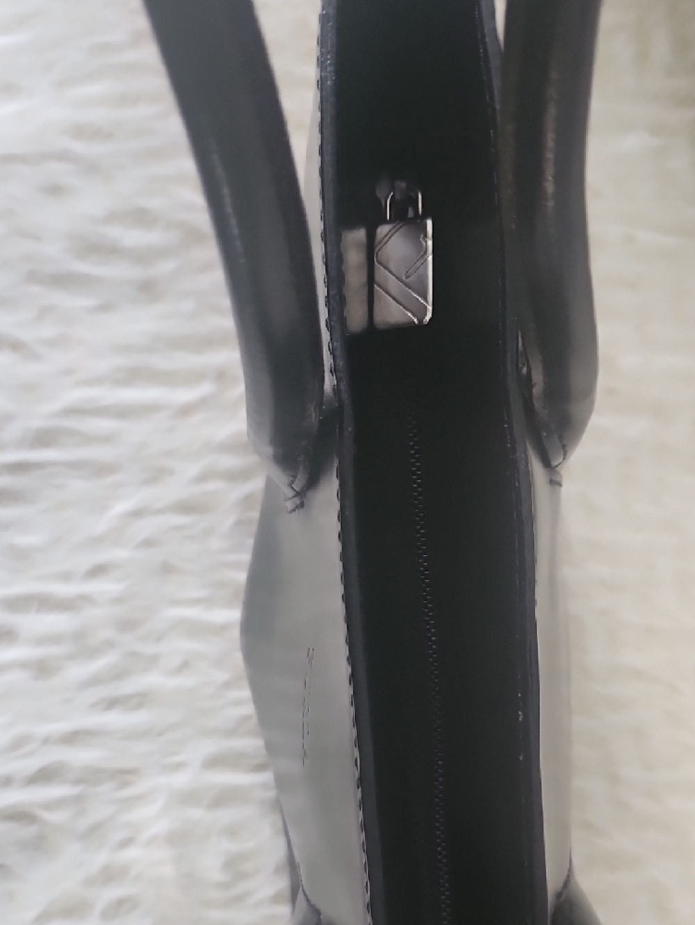 Furla Black Leather Tote with Double Handles - Picture 9 of 13